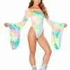 JValentine CLOTHING Pastel Rainbow Velvet Gypsy Bodysuit 2 JValentine CLOTHING Pastel Rainbow Velvet Gypsy Bodysuit