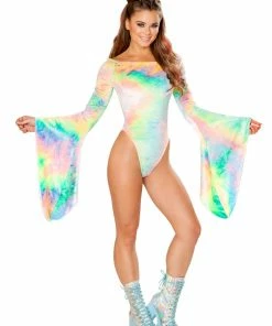 JValentine CLOTHING Pastel Rainbow Velvet Gypsy Bodysuit