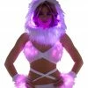 JValentine CLOTHING White Fur Light-up Wrap Top With Pink Lights 1 JValentine CLOTHING White Fur Light-up Wrap Top With Pink Lights