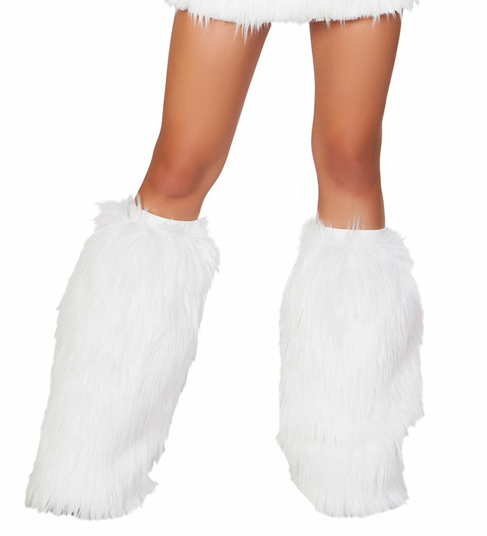 JValentine White Fur Light-up Legwarmers With Pink Lights 4 JValentine White Fur Light-up Legwarmers With Pink Lights