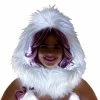 JValentine White Fur Light-Up Infinity Hood With White Lights Rave Accessories
