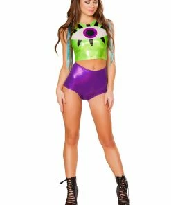 JValentine Green Metallic EyeBall Tank Top