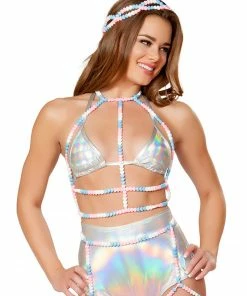 JValentine Pastel Hearts Beaded Harness Rave Accessories