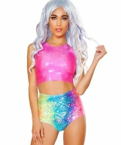 JValentine Diamond Hologram High-Waist Short CLOTHING