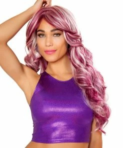 JValentine Purple Twinkle Metallic High-Cut Tank