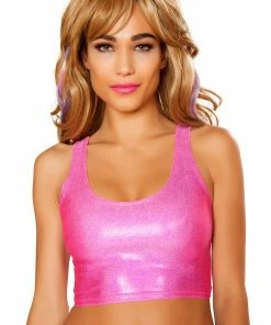 JValentine CLOTHING Hot Pink Twinkle Low-Cut Tank