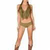 JValentine CLOTHING Green Forest Faux Suede Short