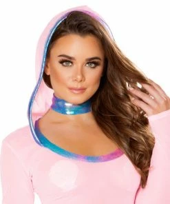 JValentine Tie Dye Metallic Choker Rave Accessories