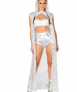 JValentine Icy Sequin Mesh Long Duster