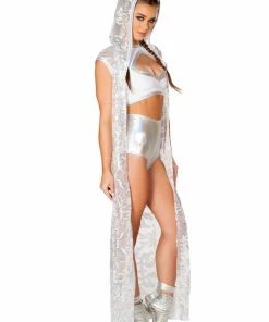 JValentine Icy Sequin Mesh Long Duster