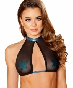 JValentine Black Opal Festival Mesh Halter Top CLOTHING