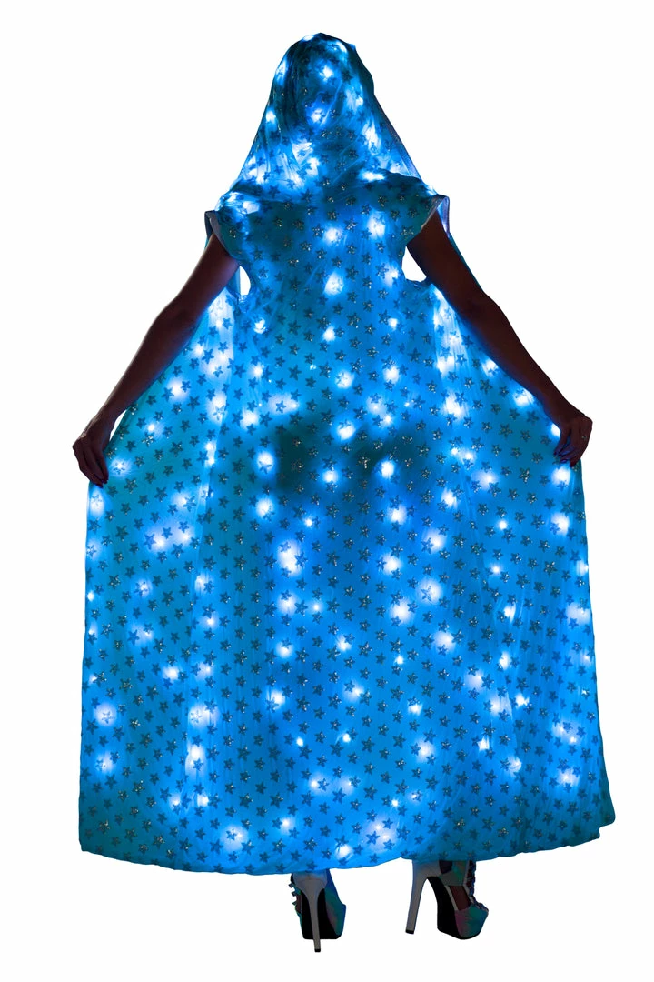 JValentine Aqua Star Light Up Mesh Long Duster 5 JValentine Aqua Star Light Up Mesh Long Duster