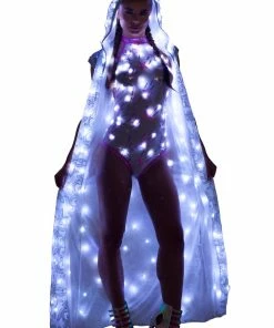 Girlielingerie.com Pink Shooting Star Light-Up Mesh Bodysuit