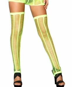 JValentine ACCESORIES Shred Net Neon Yellow Leggings