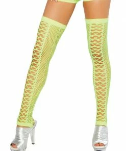 JValentine Net Neon Yellow Leggings ACCESORIES