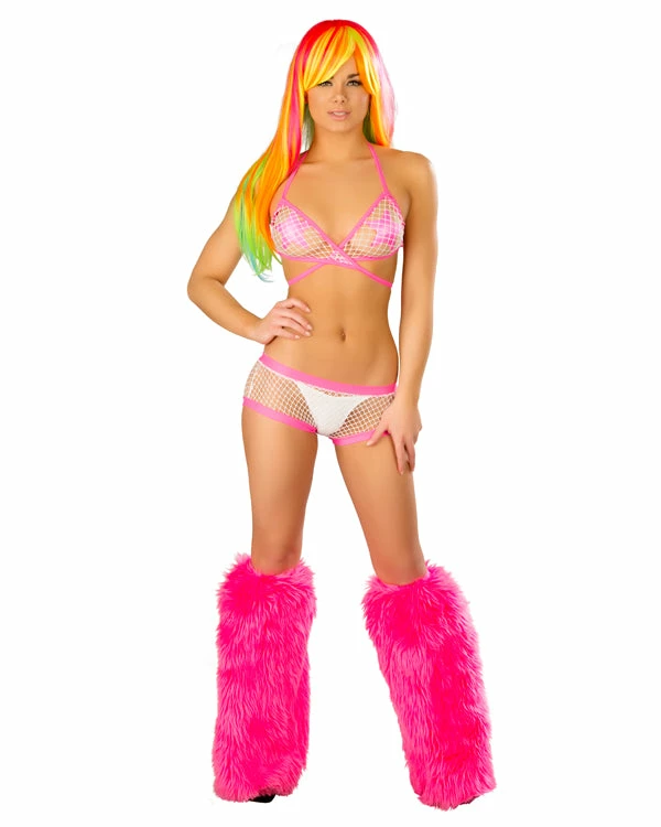 JValentine Net White And Pink Shorts 4 JValentine Net White And Pink Shorts