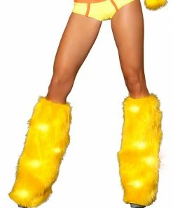JValentine Light Up Yellow Legwarmers Rave Leg Warmers & Wraps
