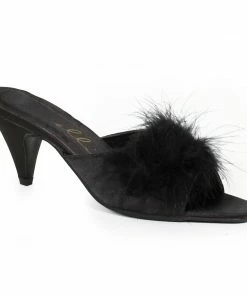 Ellie Shoes Satin Maribou Slippers