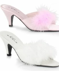 Ellie Shoes Satin Maribou Slippers