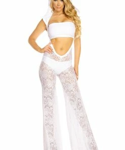 JValentine Hooded Lace Flare Jumpsuit