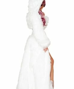 JValentine Flashing Light-Up White Faux Fur Hooded Coat