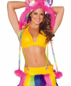 JValentine Deluxe Hot Pink Rainbow Light Up Hood