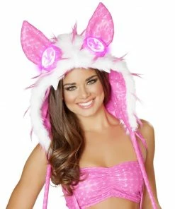 JValentine Deluxe Pink Spike Light Up Hood Rave Accessories