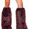 JValentine Faux Fur Black And Red Spike Leg Warmers Rave Leg Warmers & Wraps 2 JValentine Faux Fur Black And Red Spike Leg Warmers Rave Leg Warmers & Wraps