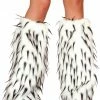 JValentine Faux Fur White And Black Spike Leg Warmers Rave Leg Warmers & Wraps