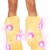JValentine Rave Leg Warmers & Wraps Furry Light Up Yellow Legwarmers