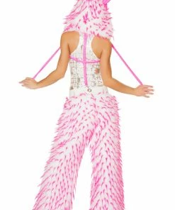 JValentine CLOTHING Unisex Pink Faux Fur Spiked Pants