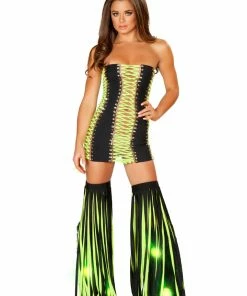 JValentine Rave Leg Warmers & Wraps Solid Black Fringe Leggings