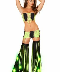 JValentine Rave Leg Warmers & Wraps Furry Light Up Black Legwarmers